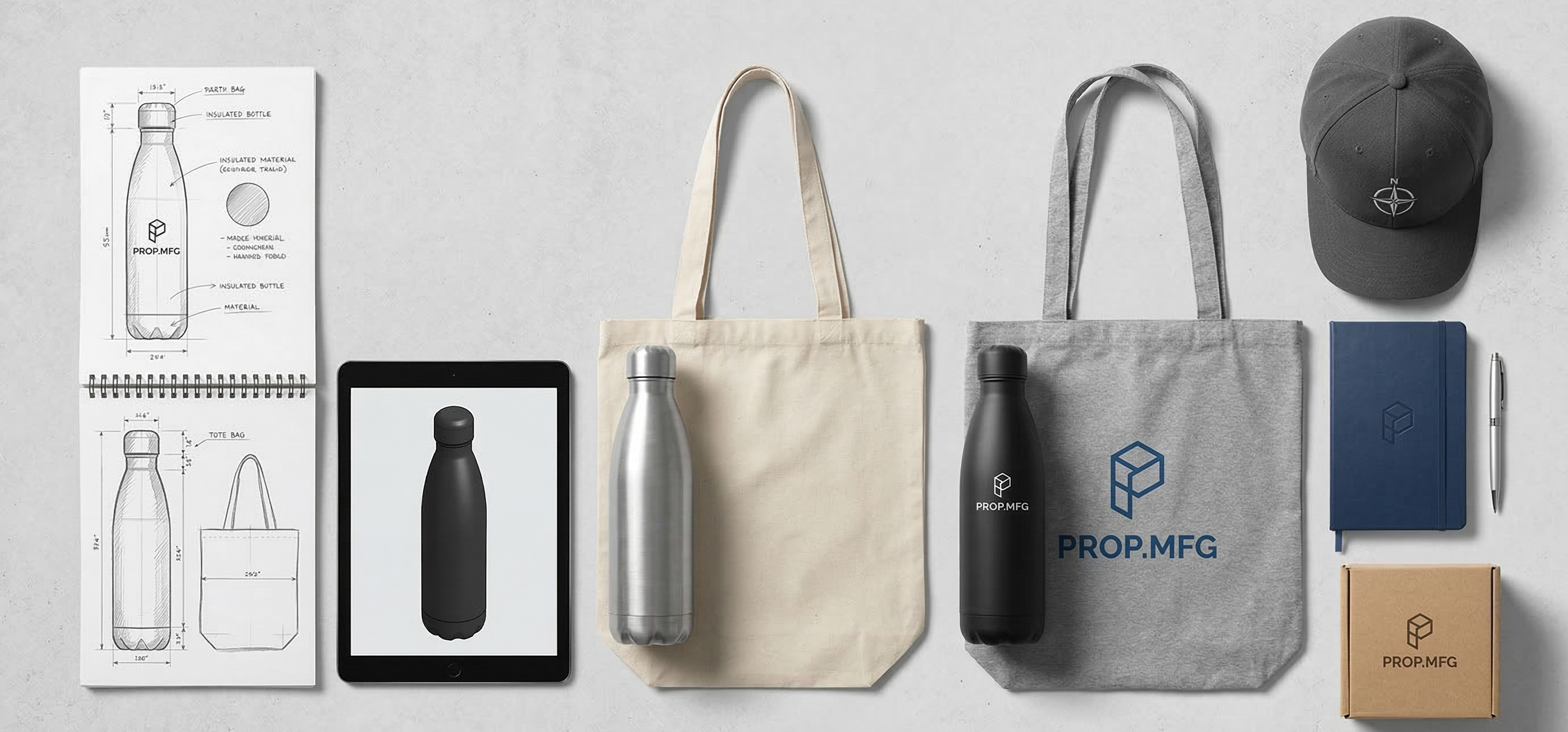 Product development from concept sketches to finished branded merchandise